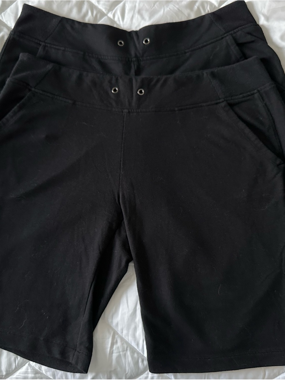 Two Pairs of Eddie Bauer Women’s Black Pull-On Sport Shorts
